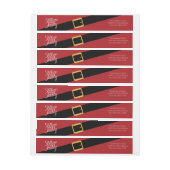 クリスマスカード用かわいいサンタバックル ラップアラウンドラベル (シート)