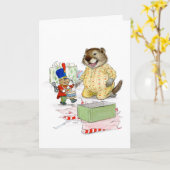 クリスマスカード用の兵隊のおもちゃ カード (黄色い花)