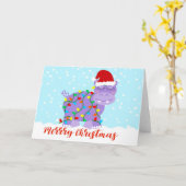 クリスマスカード用ヒポタマス カード (黄色い花)