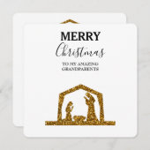 クリスマスカード素晴らしい祖父母 – 出生 (正面/裏面)