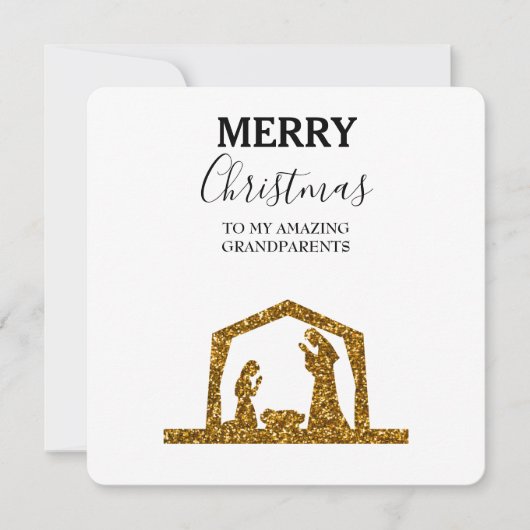 クリスマスカード素晴らしい祖父母 – 出生 (正面)