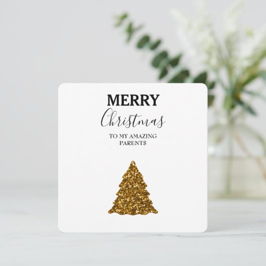 クリスマスカード素晴らしい親 – グリッタークリスマスツリー (スタンド正面)