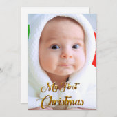 クリスマスカード編集可能な子の写真と文字 シーズンカード (正面/裏面)