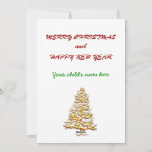 クリスマスカード編集可能な子の写真と文字 シーズンカード (裏面)
