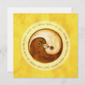 クリスマスカード金ゴールド陰陽鳩ピース&調和 シーズンカード (正面/裏面)