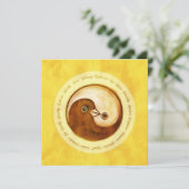 クリスマスカード金ゴールド陰陽鳩ピース&調和 シーズンカード (スタンド正面)