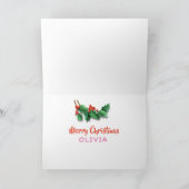 クリスマスカード雪だるま名前をカスタムするカード カード (内部)