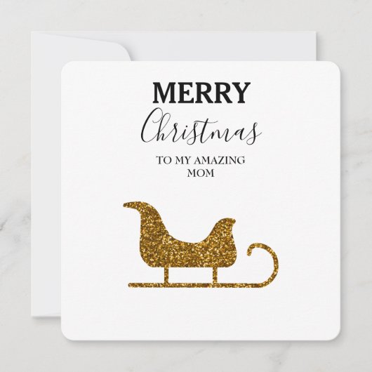 クリスマスカード驚くべきママ – サンタそり (正面)