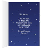 クリスマスカード魔法のクリスマスユニコーンきらめく (内側 (右))