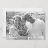 クリスマスカード2枚フォト2サイド白黒 カード (正面)