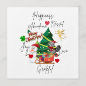 クリスマスカード｜お祭り気分のホリデーグリーティング 招待状 (正面)