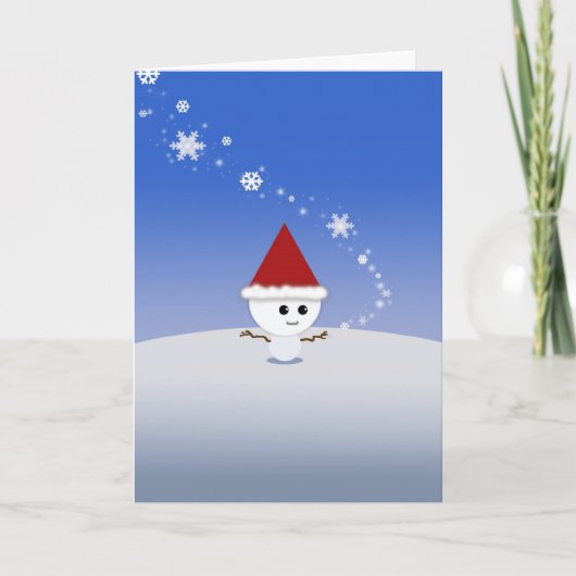クリスマスカード かわいい雪だるま (正面)
