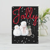 クリスマスカード、すてき雪だるま。 サンキューカード (スタンド正面)