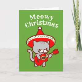 クリスマスカード: "ねこねこクリスマス" ねこイアチ猫 カード