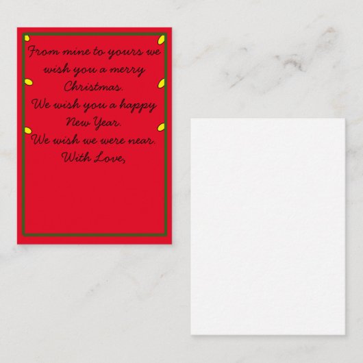 クリスマスカード-はる遠くにか ノートカード (正面/裏面)