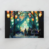 クリスマスカード イブの集まり カラフルな光 カード (内部)