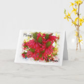 クリスマスカード - エリカの花 カード (黄色い花)