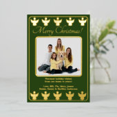 クリスマスカード エンジェル グリーン 箔シーズンカード (立ち正面)