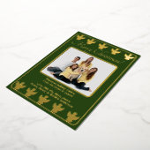 クリスマスカード エンジェル グリーン 箔シーズンカード (回転した状態)