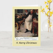 クリスマスカード - オリバー・ツイストがもっとくれと頼む カード (黄色い花)