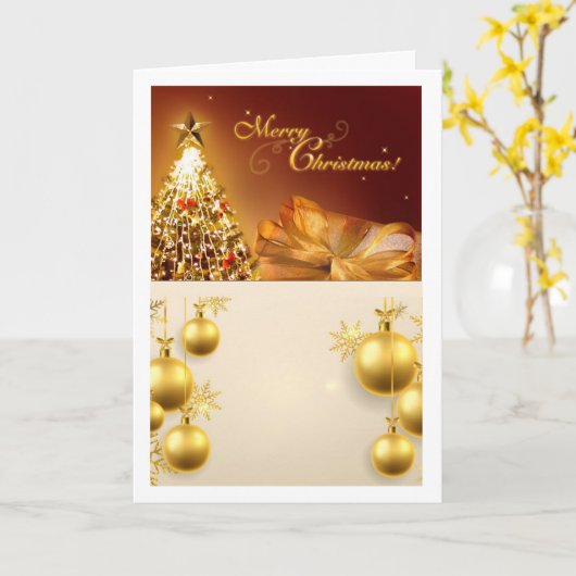 クリスマスカード カード (黄色い花)