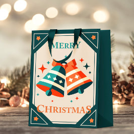 クリスマスカード - クリスマスのジングルベルと星 スモールペーパーバッグ