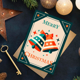 クリスマスカード - クリスマスのジングルベルと星 ポストカード