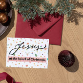 クリスマスカード：クリスマスの中心にいるイエス ノートカード