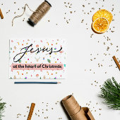 クリスマスカード：クリスマスの中心にいるイエス ノートカード