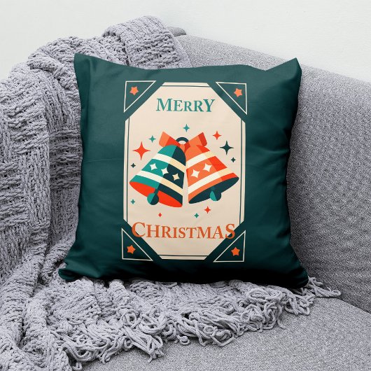 クリスマスカード – クリスマスジンルベルと星 クッション