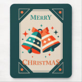クリスマスカード – クリスマスジンルベルと星 マウスパッド (正面)