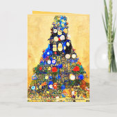 クリスマスカード グスタフ・クリムトスタイルの木のライト カード (裏面)