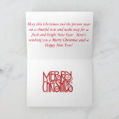 クリスマスカード、サンタとトナカイ シーズンカード (内部)