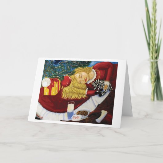 クリスマスカード – サンタを待っている (正面)