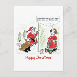 クリスマスカード…サンタオンクリスマスの朝 ポストカード