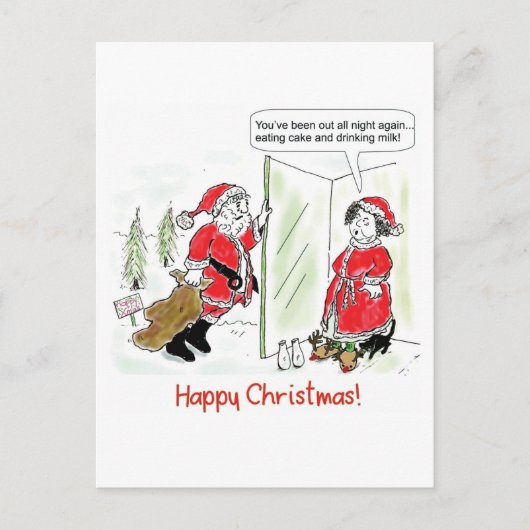 クリスマスカード…サンタオンクリスマスの朝 ポストカード (正面)