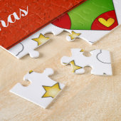 クリスマスカード(ストッキングと星) ジグソーパズル (側面)