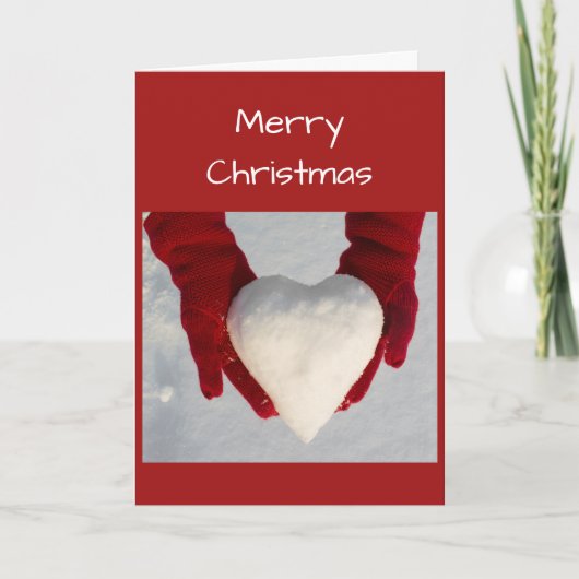 クリスマスカード – スノーウィーハート カード (正面)