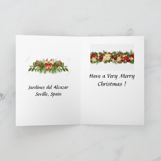クリスマスカード - セビリアのアルカサル、スペイン カード (内部)