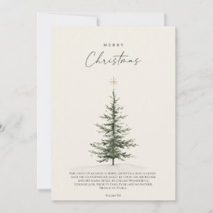 クリスマスカード ツリーとか聖書の節 サンキューカード
