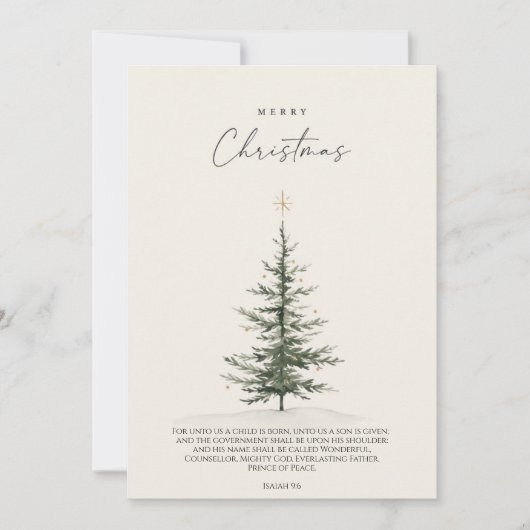 クリスマスカード ツリーとか聖書の節 サンキューカード (正面)