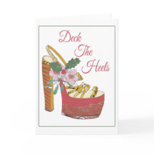 クリスマスカード。 デッキかかと。 ヤドリギの靴