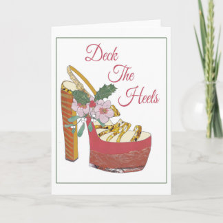 クリスマスカード。 デッキかかと。 ヤドリギの靴 シーズンカード