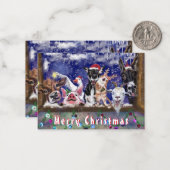 クリスマスカード ハッピー ファーム アニマル パーティ - 楽しい ノートカード (正面/裏面インサイチュ)