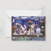 クリスマスカード ハッピー ファーム アニマル パーティ - 楽しい ノートカード (裏面)