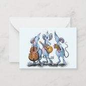 クリスマスカード ハッピー ミュージカル マウス バンド 楽しい ノートカード (裏面)