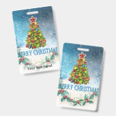 クリスマスカード バッジ (正面＆裏面)
