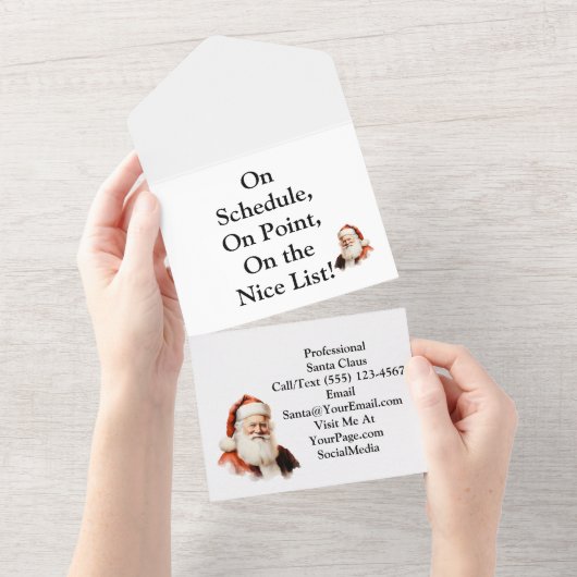 クリスマスカード・ビジネス・メール・カード オールインワン オールインワン招待状 (貼ってはがせる)