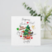 クリスマスカード｜フェスティブホリデーグリーティング 招待状 (スタンド正面)