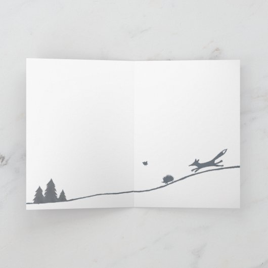 クリスマスカード、フォックスと友人、あなたの写真と シーズンカード (内部)